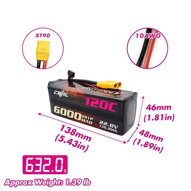 Hovedbilde 6S 6000mAh - 120C - CNHL ...