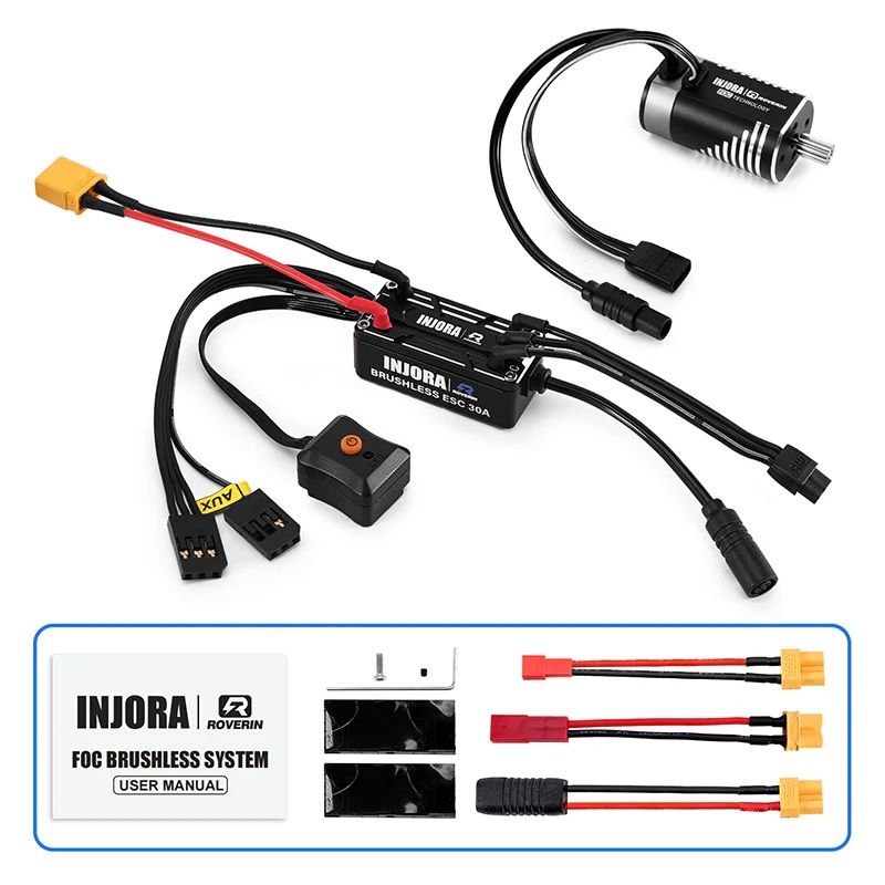 INJORA Roverin M30 G2 FOC Sensored Brushless ESC & Motor for 1/18 TRX4M