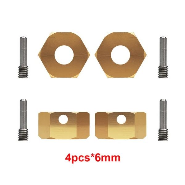 INJORA 4PCS 12mm Heavy Brass Wheel Hex Hub Extenders for Axial SCX10 III Capra 1.9 UTB