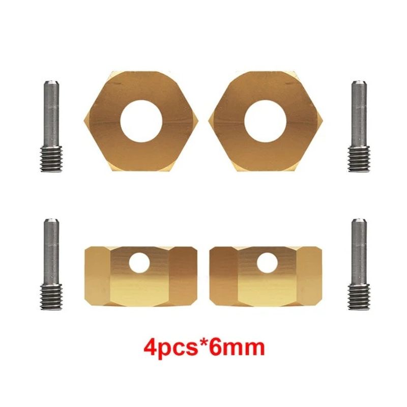 INJORA 4PCS 12mm Heavy Brass Wheel Hex Hub Extenders for Axial SCX10 III Capra 1.9 UTB