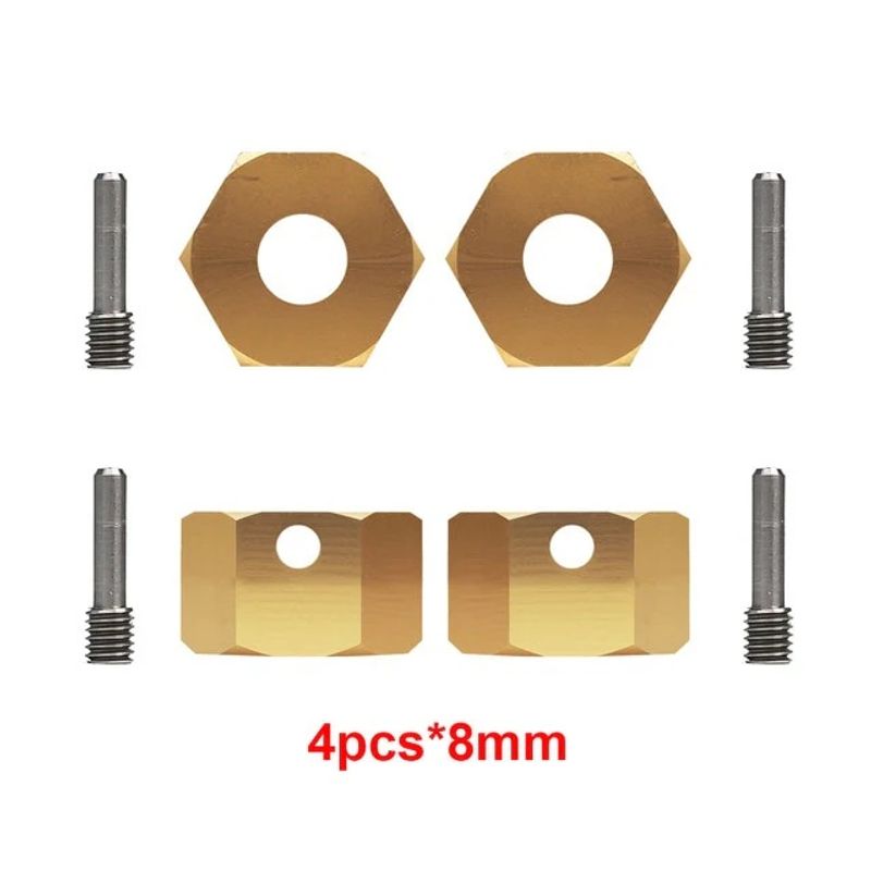 INJORA 4PCS 12mm Heavy Brass Wheel Hex Hub Extenders for Axial SCX10 III Capra 1.9 UTB