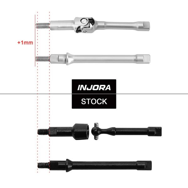 INJORA Stainless Steel Axle Shafts for Axial SCX30