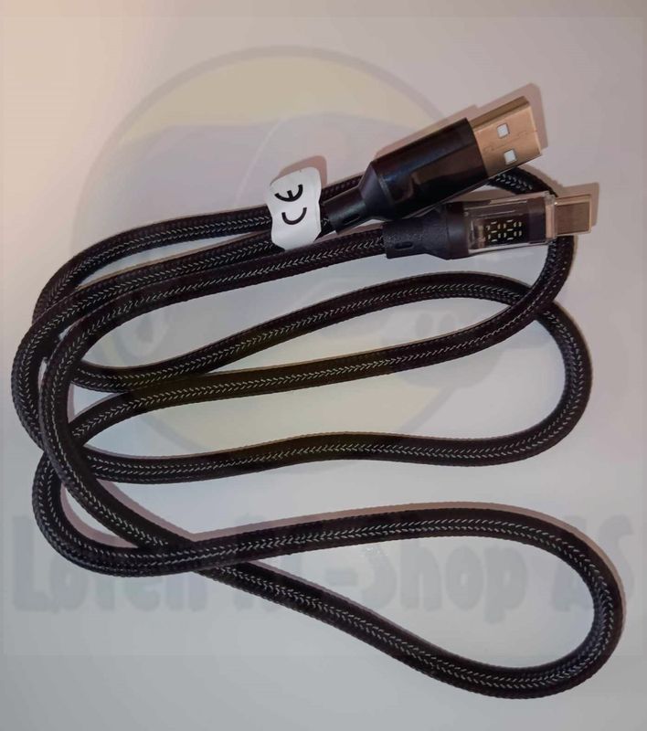Best Kabel 1m USB A til USB C 120Watt med Display