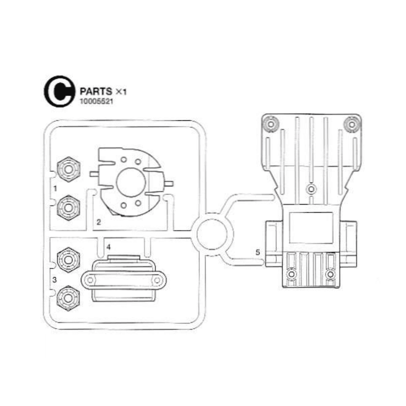 Tamiya 10005521 - C-Parts CC-01 Motorfeste-Hjulhexer-Skliplate 